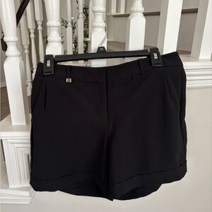 White House Black Market Black Dress Shorts - Size Short 4, Zip Front
